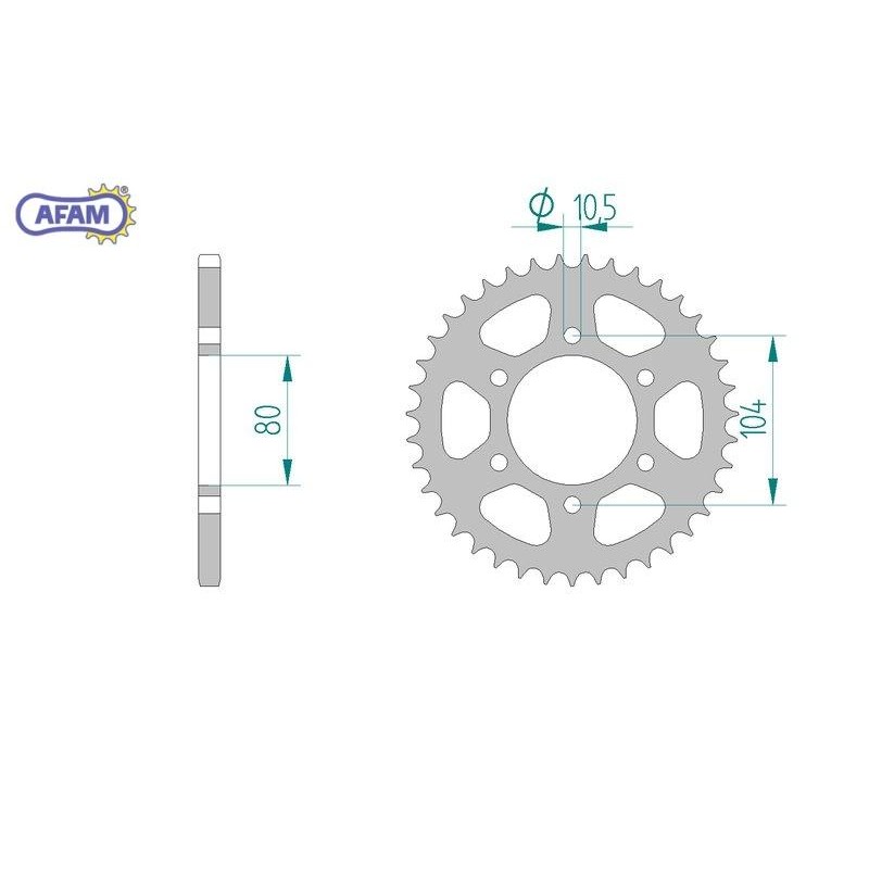 AFAM Zębatka tylna stalowa do łańcucha 520 kod 16606-45