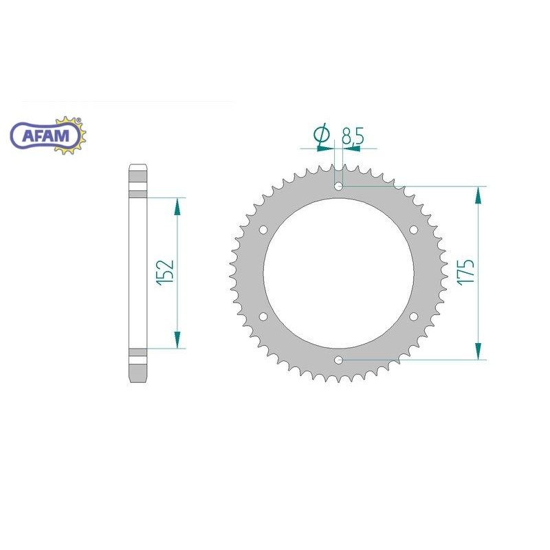 AFAM Zębatka tylna stalowa do łańcucha 428 kod 12207-53