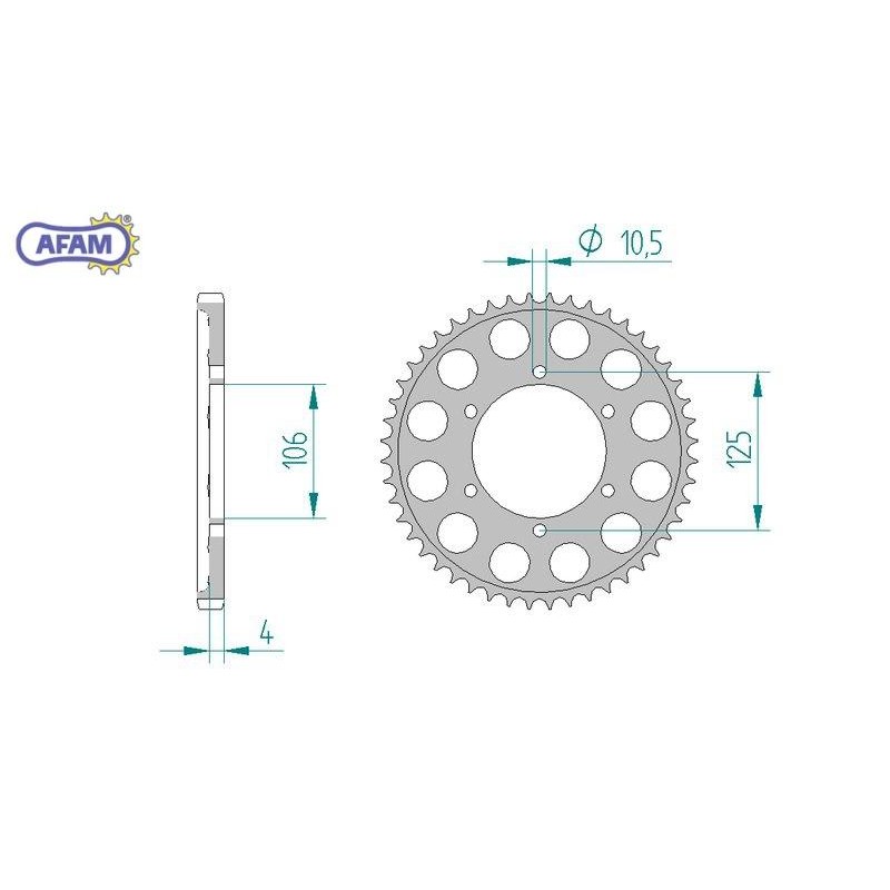 AFAM Zębatka tylna aluminiowa do łańcucha 520 kod 87606-45