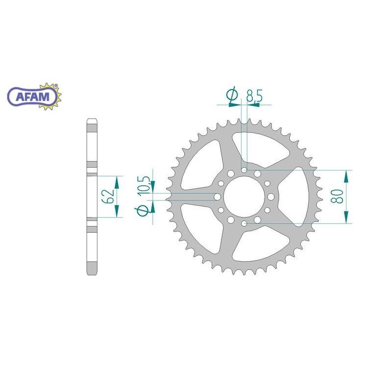 AFAM Zębatka tylna stalowa do łańcucha 520 kod 12300-40