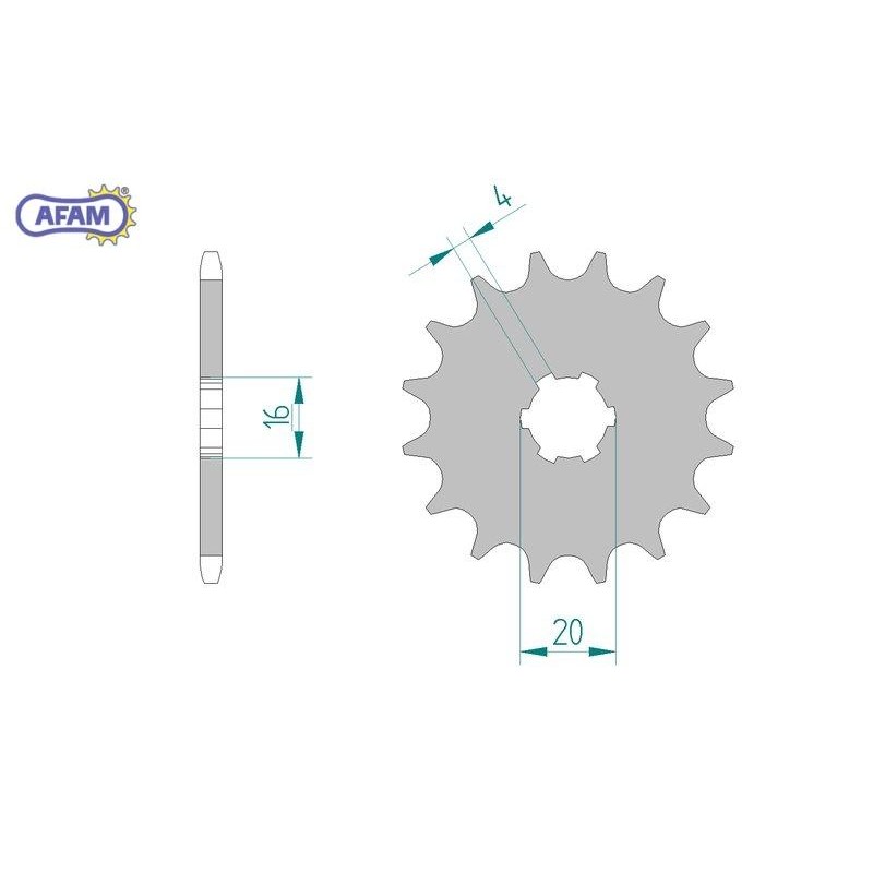 AFAM Zębatka przednia do łańcucha 420 kod 22101-12
