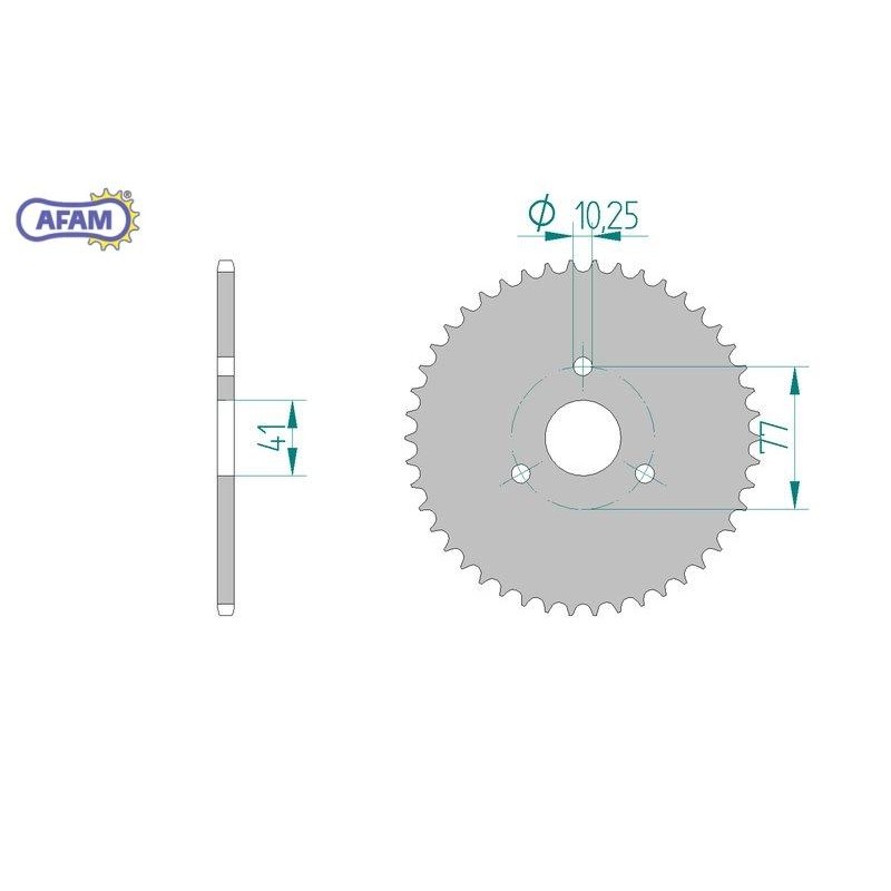 AFAM Zębatka tylna aluminiowa do łańcucha 415 kod 11207-41