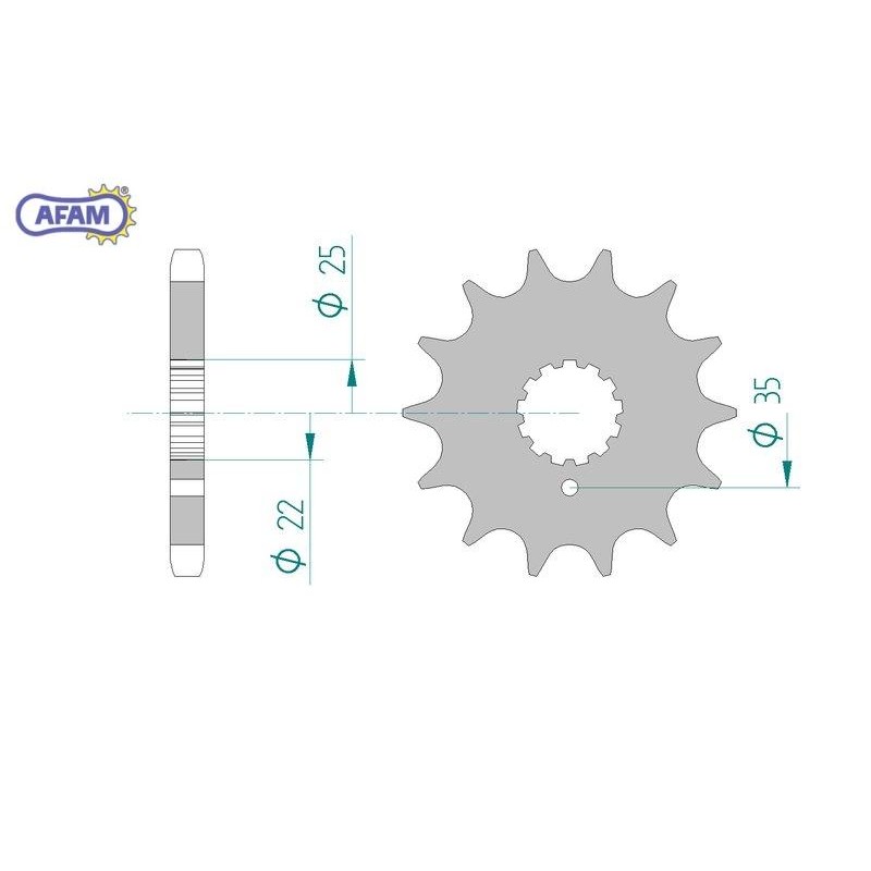 AFAM Zębatka przednia do łańcucha 630 kod 33600-16