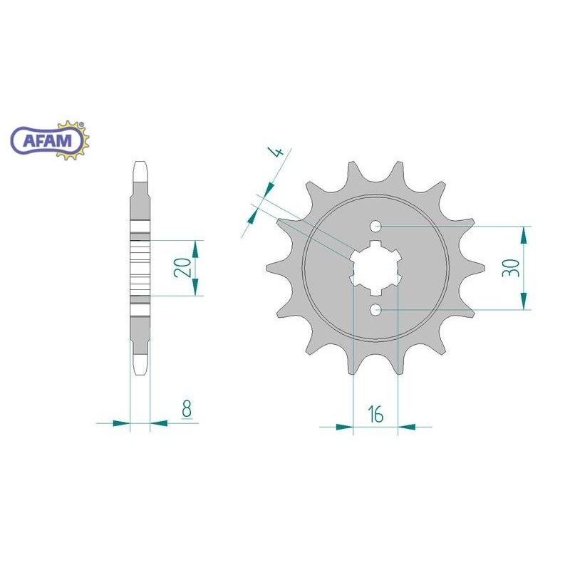 AFAM Zębatka przednia do łańcucha 520 kod 46202-13