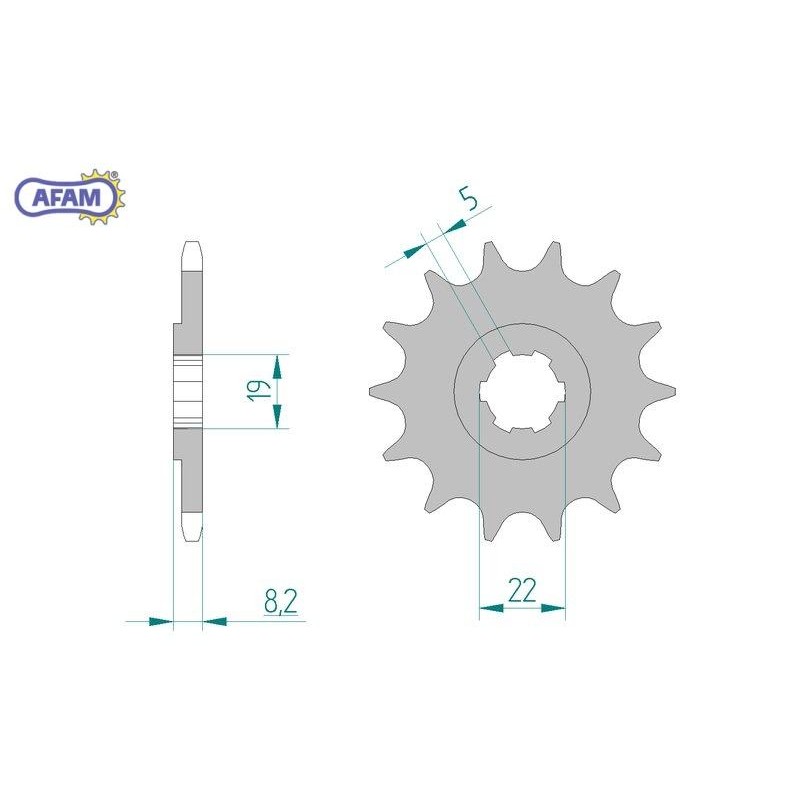 AFAM Zębatka przednia do łańcucha 520 kod 22302-14