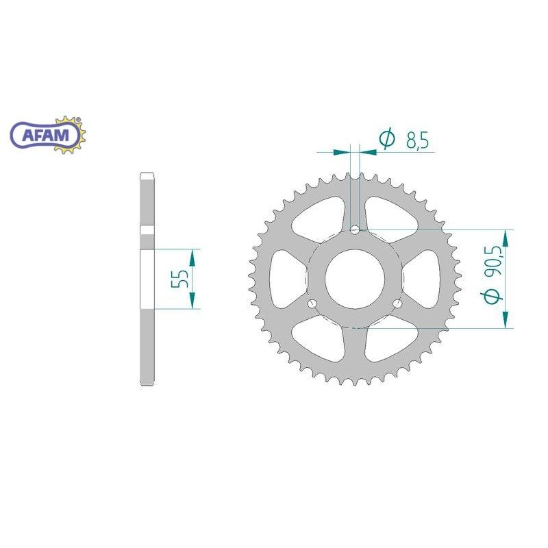AFAM Zębatka tylna stalowa do łańcucha 420 kod 80104-47