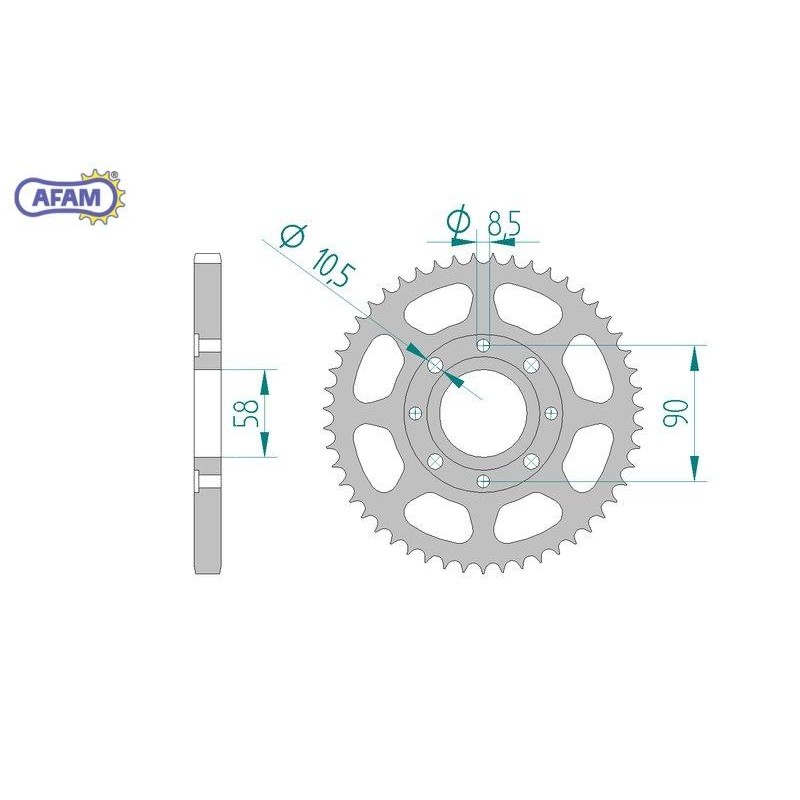 AFAM Zębatka tylna stalowa do łańcucha 428 kod 10201-36