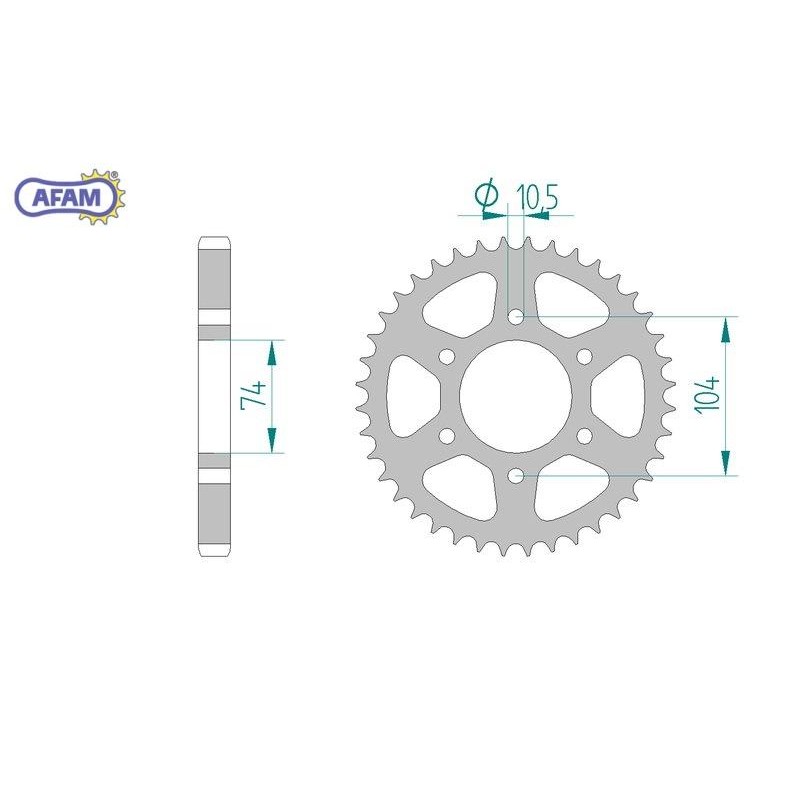 AFAM Zębatka tylna stalowa do łańcucha 530 kod 16401-40