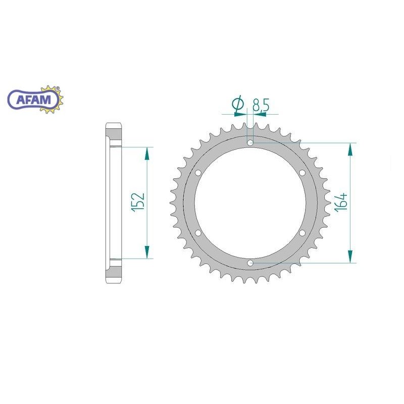 AFAM Zębatka tylna stalowa do łańcucha 530 kod 12501-42