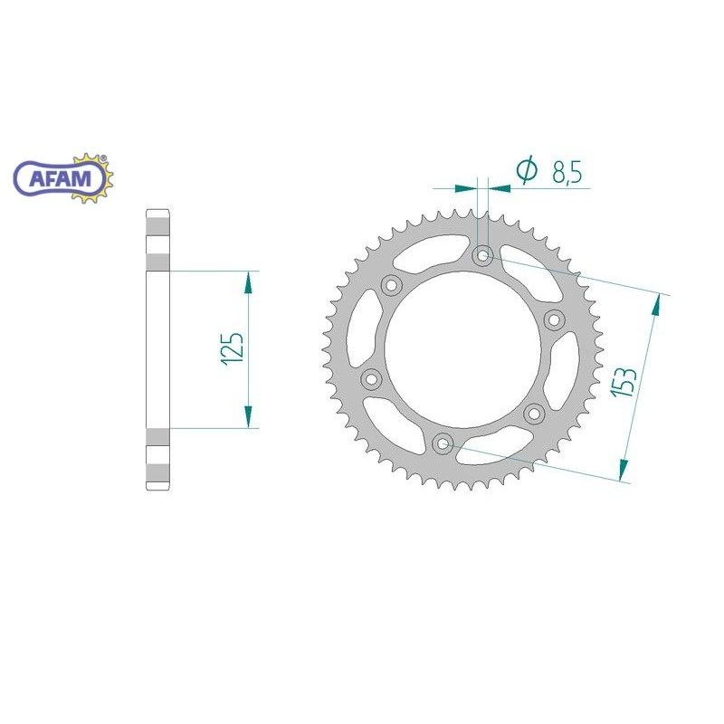 AFAM Zębatka tylna stalowa do łańcucha 428 kod 10228-54