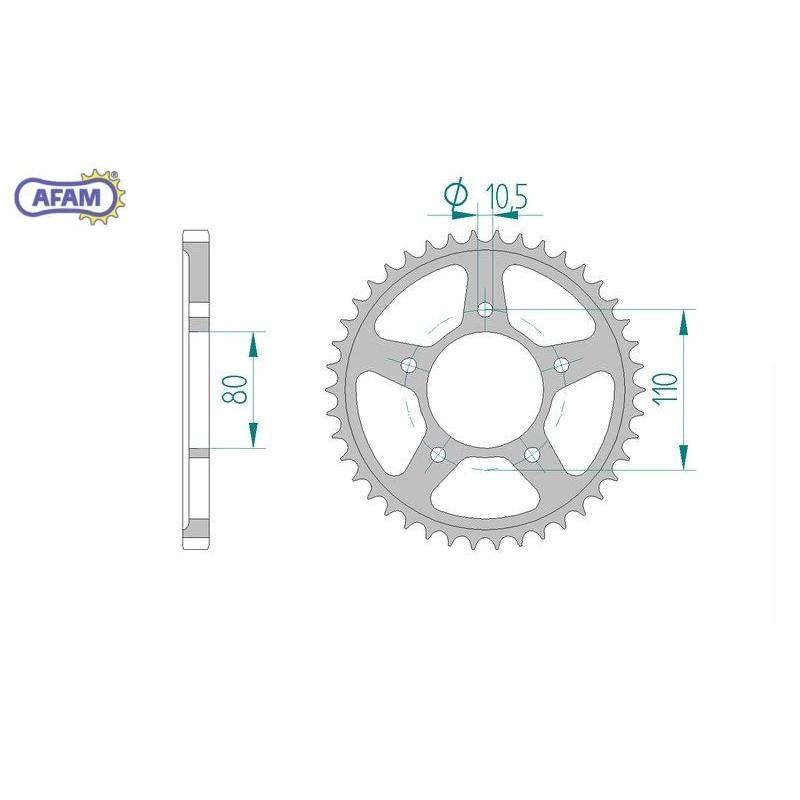 AFAM Zębatka tylna stalowa do łańcucha 525 kod 10504-36