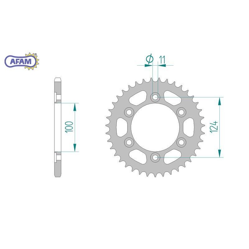 AFAM Zębatka tylna stalowa do łańcucha 520 kod 50602-38