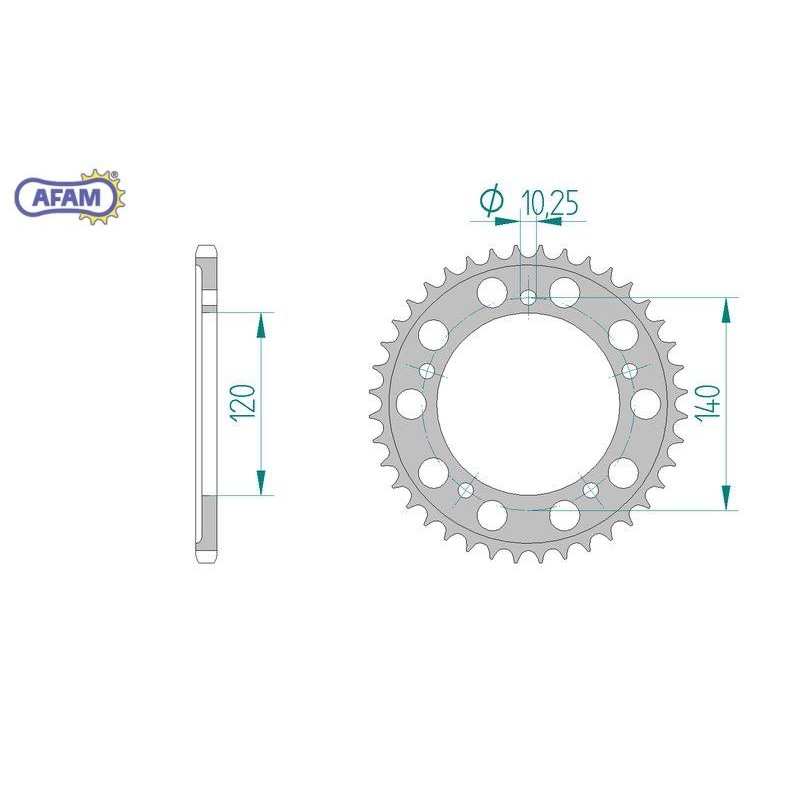 AFAM Zębatka tylna aluminiowa do łańcucha 520 kod 15605-42