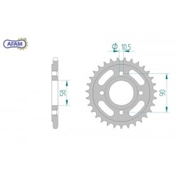 AFAM Zębatka tylna stalowa...