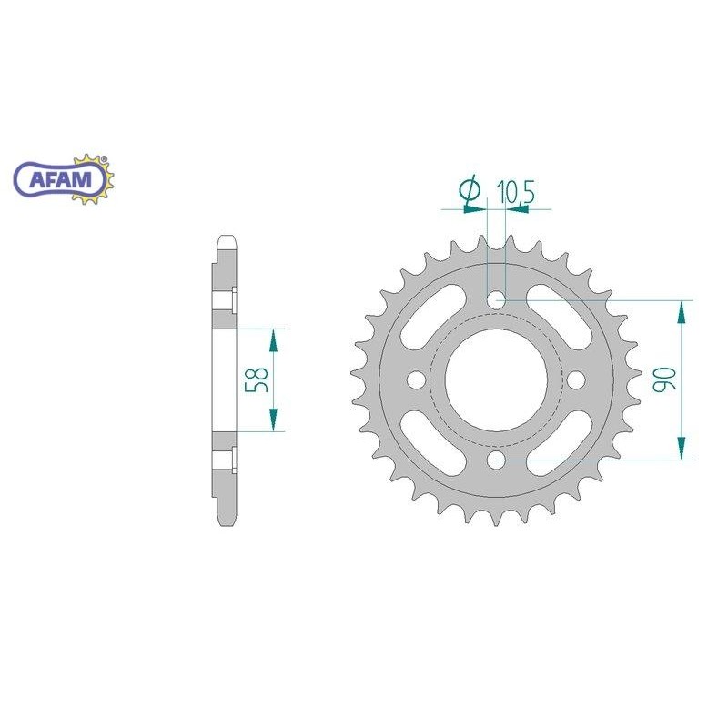 AFAM Zębatka tylna stalowa do łańcucha 520 kod 10218-31