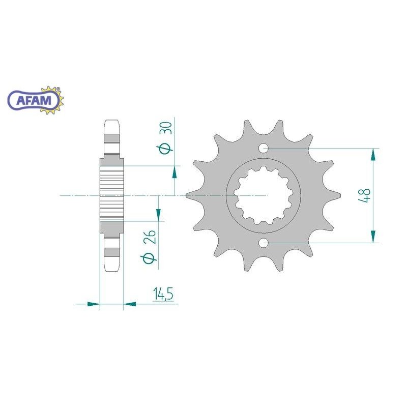 AFAM Zębatka przednia do łańcucha 530 kod 20602-14