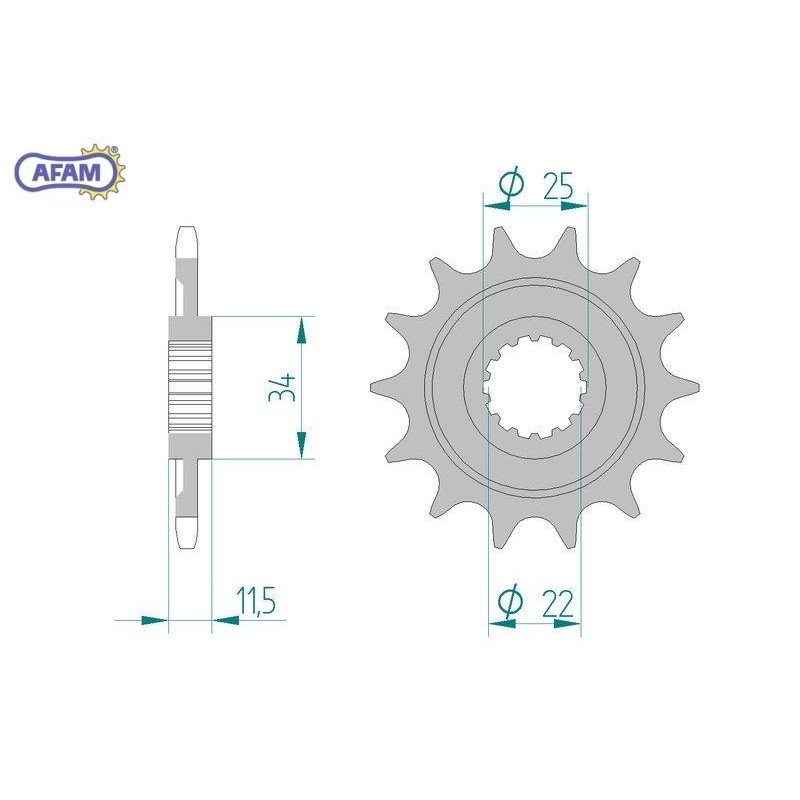 AFAM Zębatka przednia do łańcucha 520 kod 43400-14