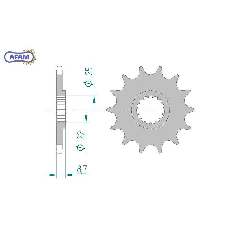 AFAM Zębatka przednia do łańcucha 520 kod 73301-13