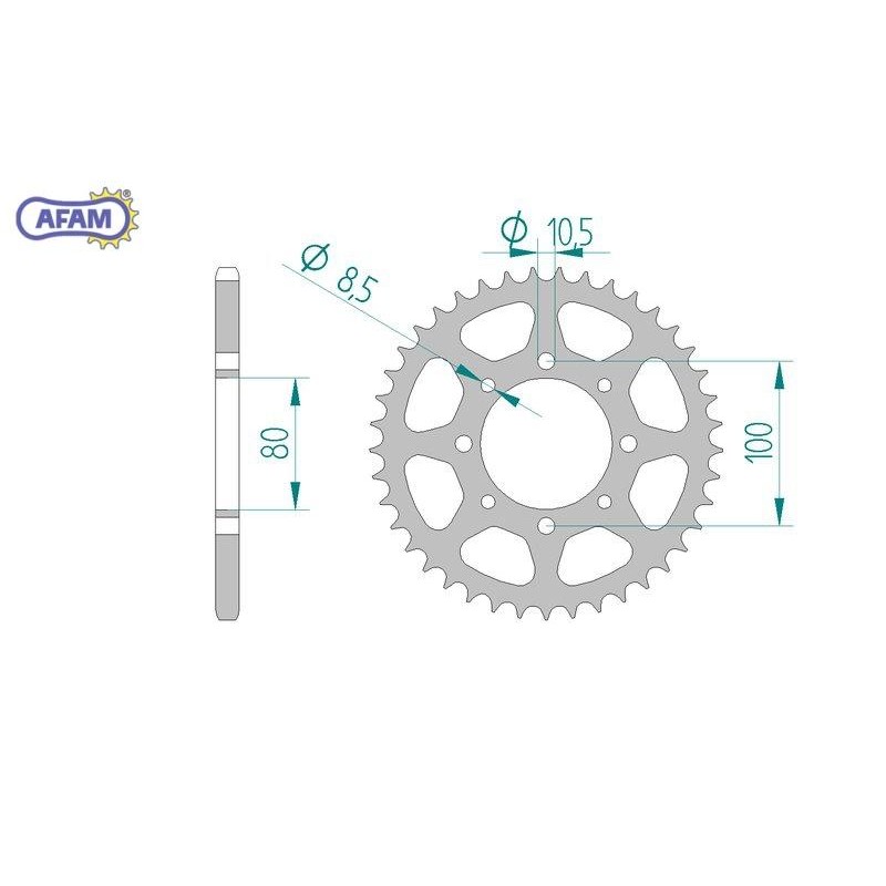 AFAM Zębatka tylna stalowa do łańcucha 520 kod 14312-41