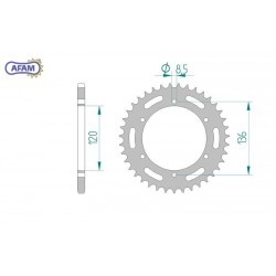 AFAM Zębatka tylna stalowa...