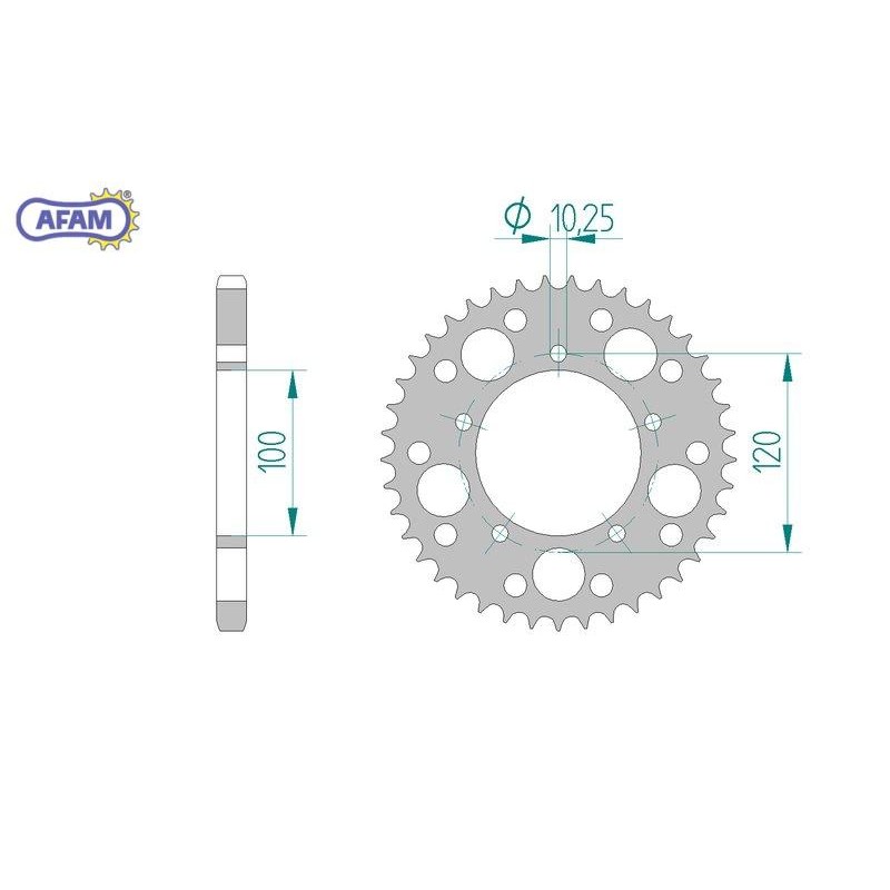AFAM Zębatka tylna aluminiowa do łańcucha 525 kod 36800-41