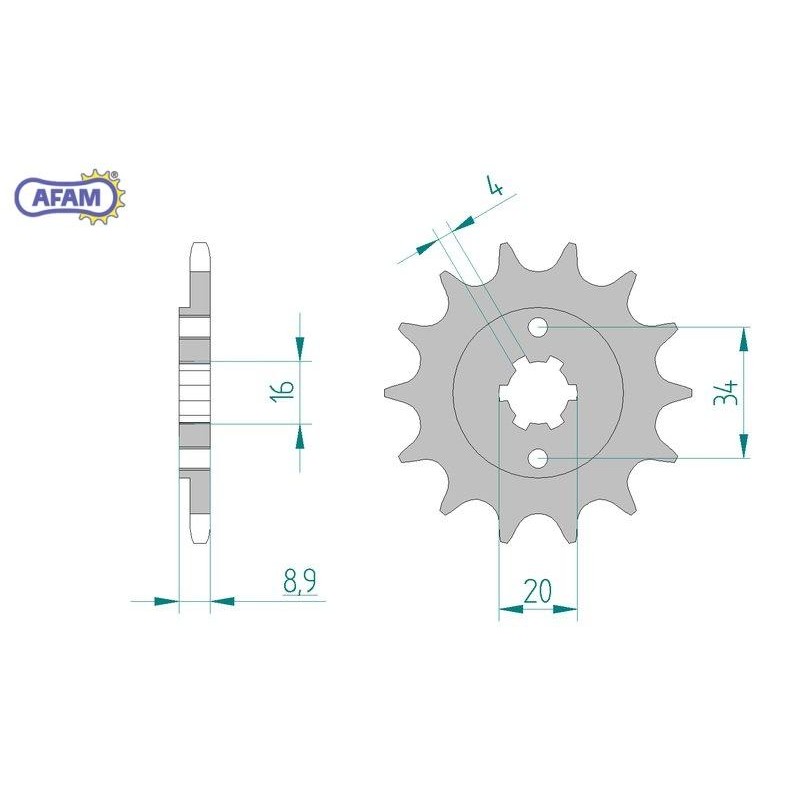 AFAM Zębatka przednia do łańcucha 520 kod 21300-12