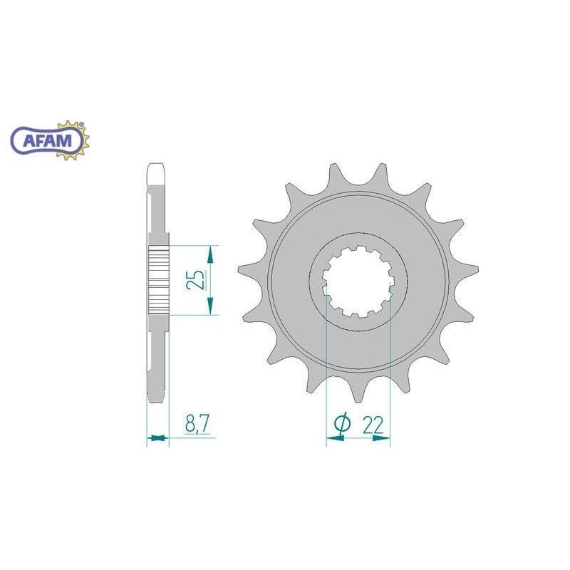 AFAM Zębatka przednia do łańcucha 525 kod 28405-16