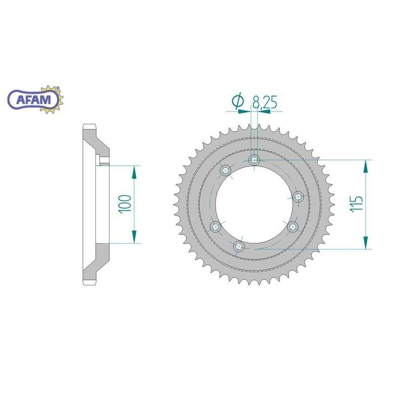 AFAM Zębatka tylna stalowa do łańcucha 428 kod 92113-50
