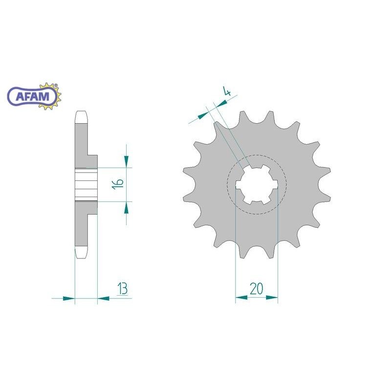 AFAM Zębatka przednia do łańcucha 428 kod 94117-16