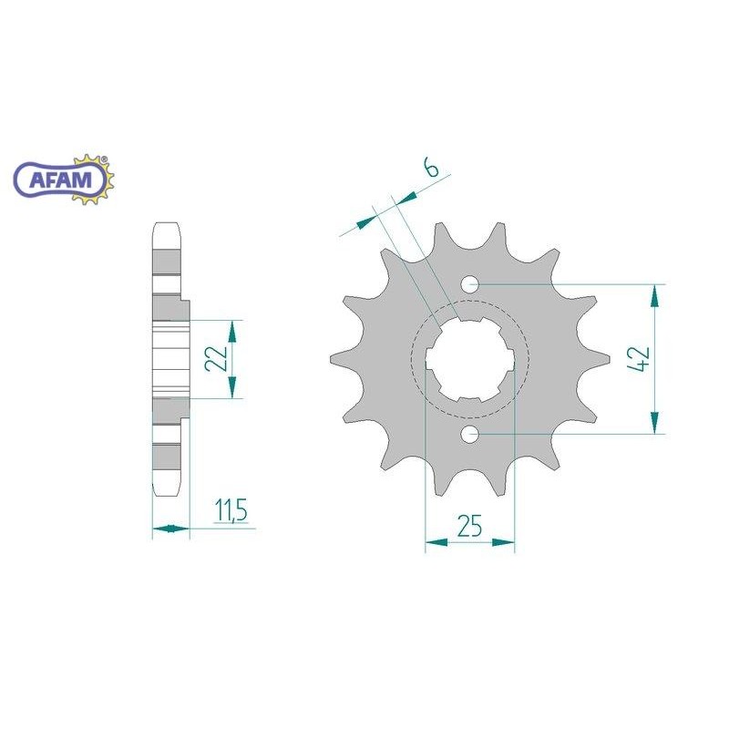 AFAM Zębatka przednia do łańcucha 530 kod 20503-15