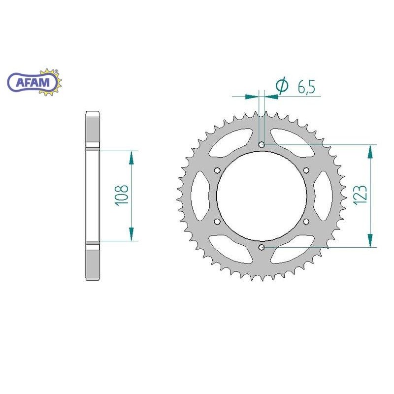 AFAM Zębatka tylna stalowa do łańcucha 428 kod 47202-49