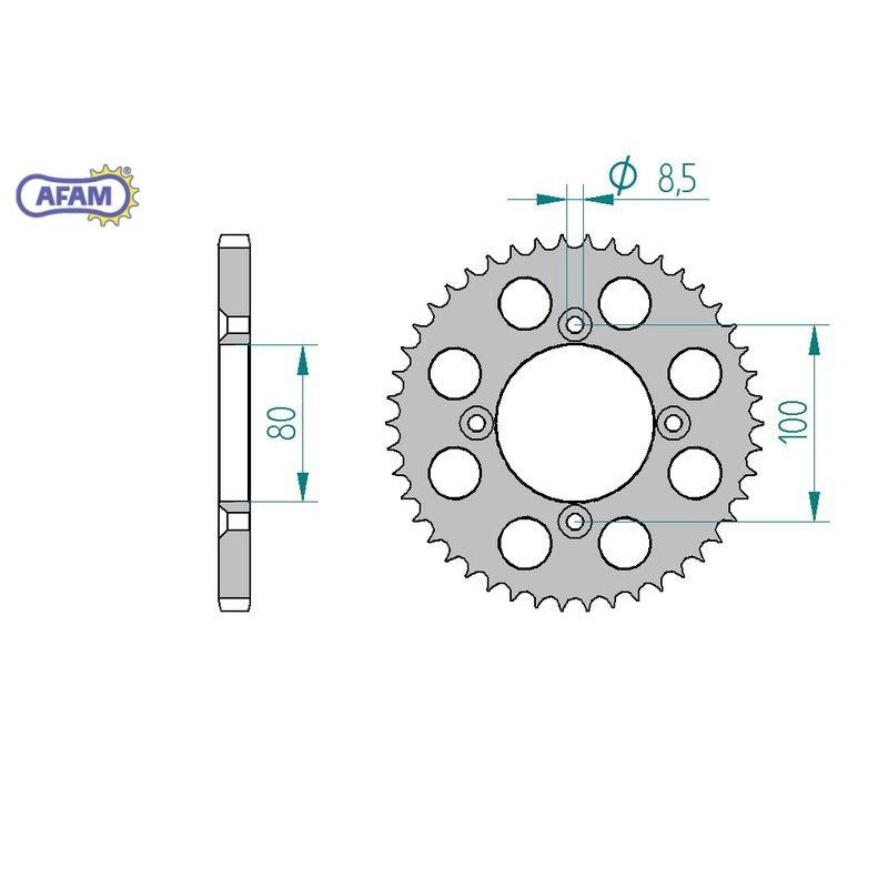 AFAM Zębatka tylna stalowa do łańcucha 428 kod 10110-46