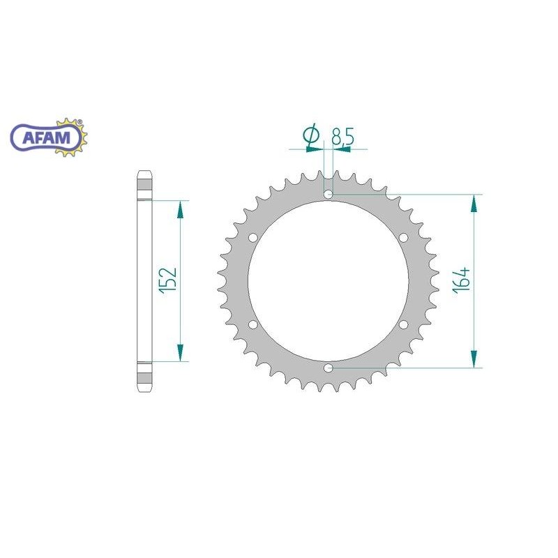AFAM Zębatka tylna stalowa do łańcucha 520 kod 12502-41