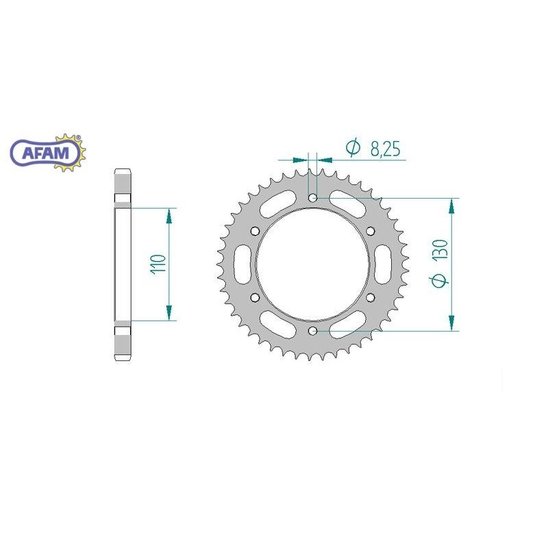 AFAM Zębatka tylna stalowa do łańcucha 428 kod 12226-44