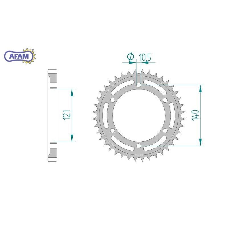 AFAM Zębatka tylna stalowa do łańcucha 530 kod 44800-40