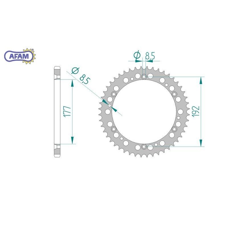 AFAM Zębatka tylna aluminiowa do łańcucha 520 kod 63300-52