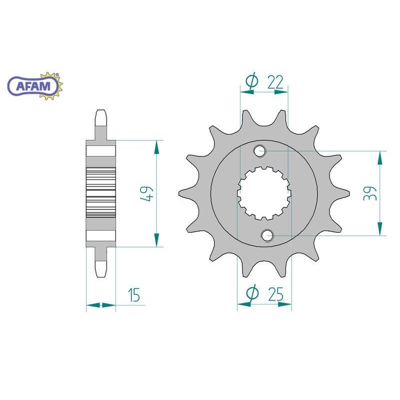 AFAM Zębatka przednia do łańcucha 520 kod 76300-13