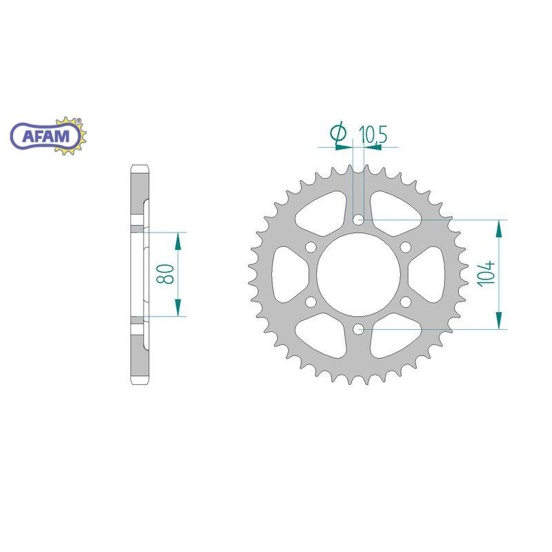 AFAM Zębatka tylna stalowa do łańcucha 525 kod 16610-42