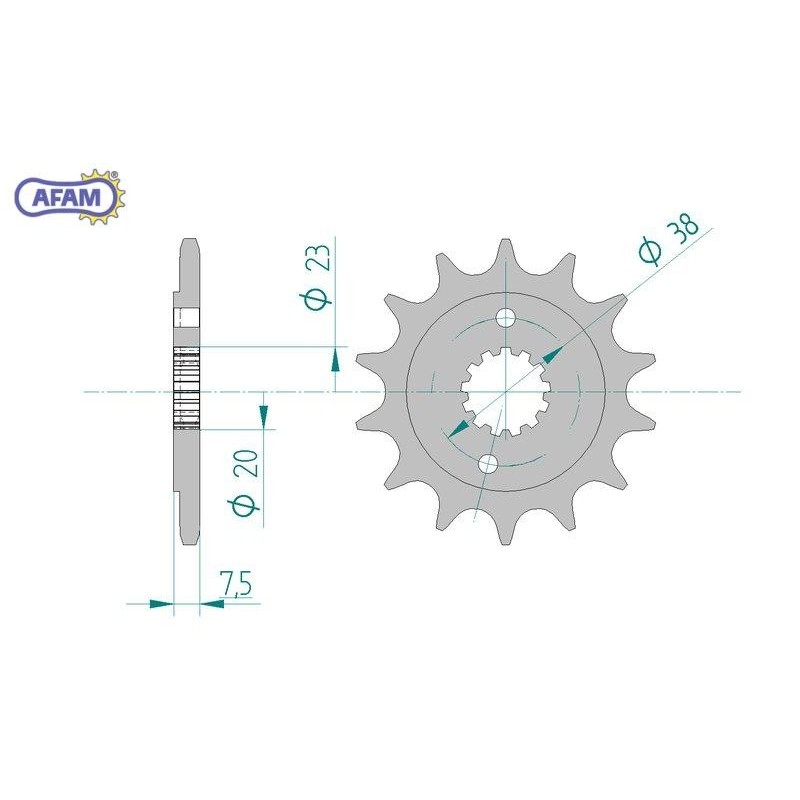 AFAM Zębatka przednia do łańcucha 520 kod 22405-14