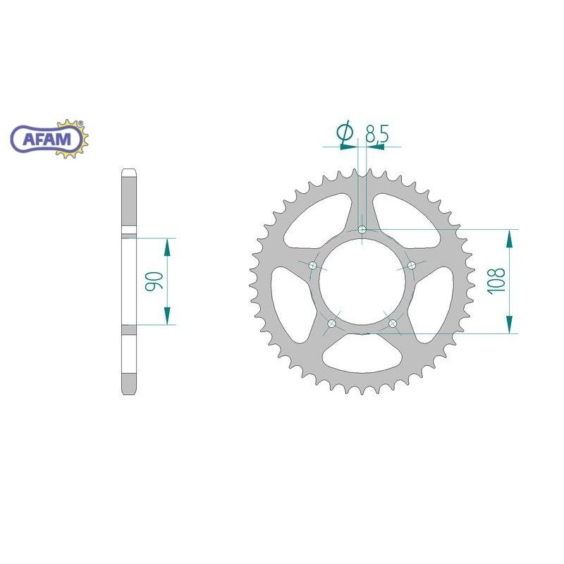 AFAM Zębatka tylna stalowa do łańcucha 520 kod 35303-46