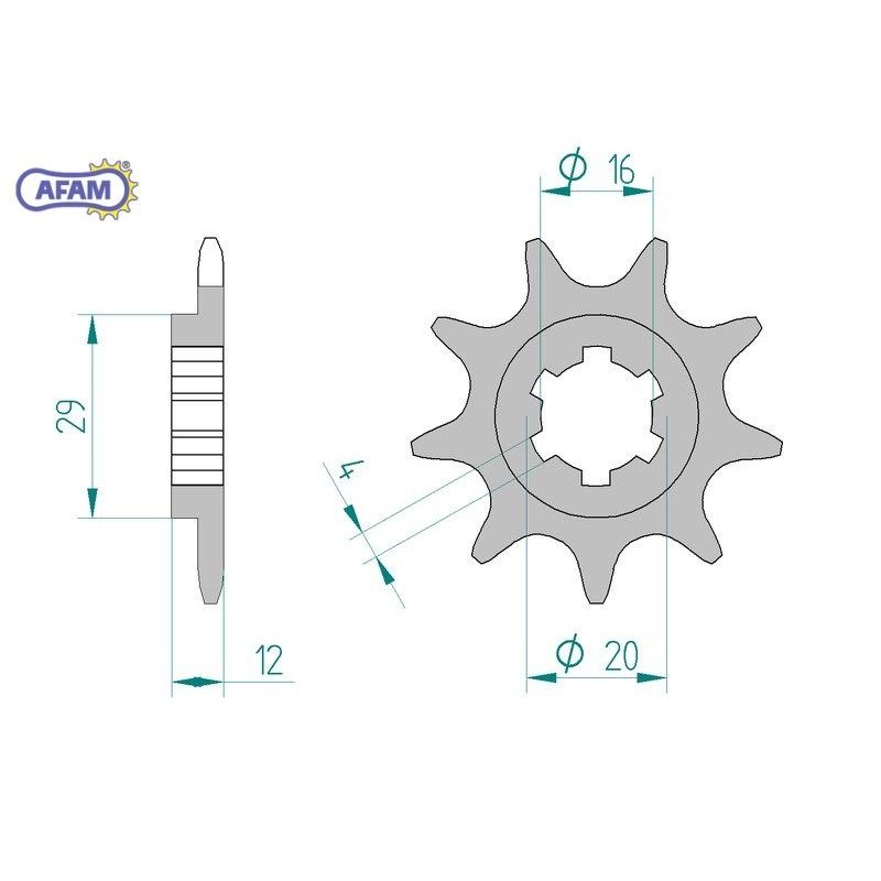 AFAM Zębatka przednia do łańcucha 520 kod 94304-09