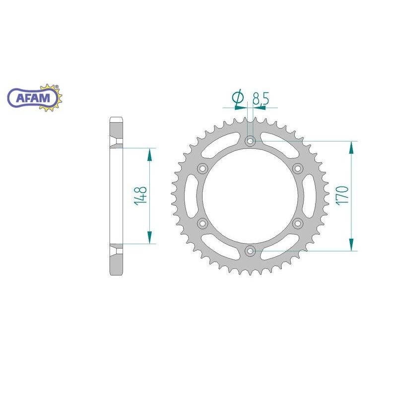 AFAM Zębatka tylna stalowa do łańcucha 525 kod 14603-47