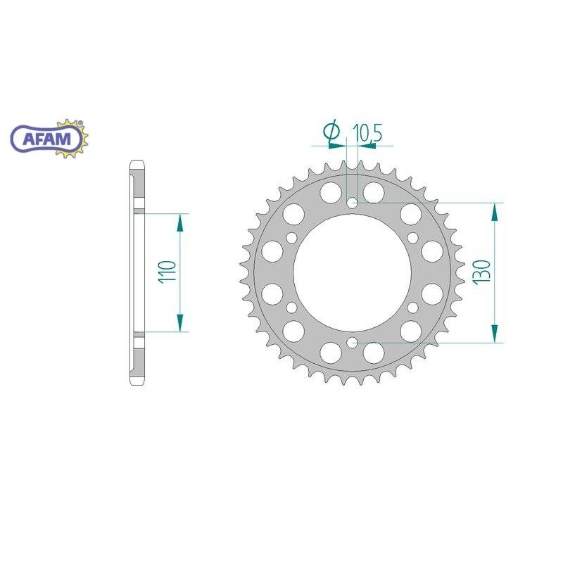 AFAM Zębatka tylna aluminiowa do łańcucha 520 kod 13814-42