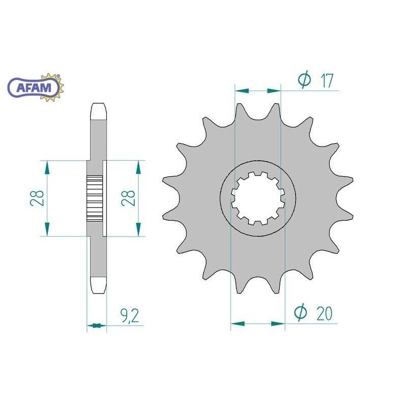 AFAM Zębatka przednia do łańcucha 428 kod 94121-13