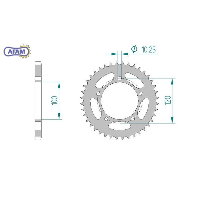 AFAM Zębatka tylna stalowa do łańcucha 525 kod 35800-40