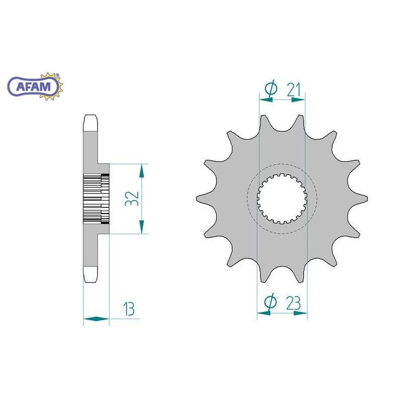 AFAM Zębatka przednia do łańcucha 428 kod 21311-15