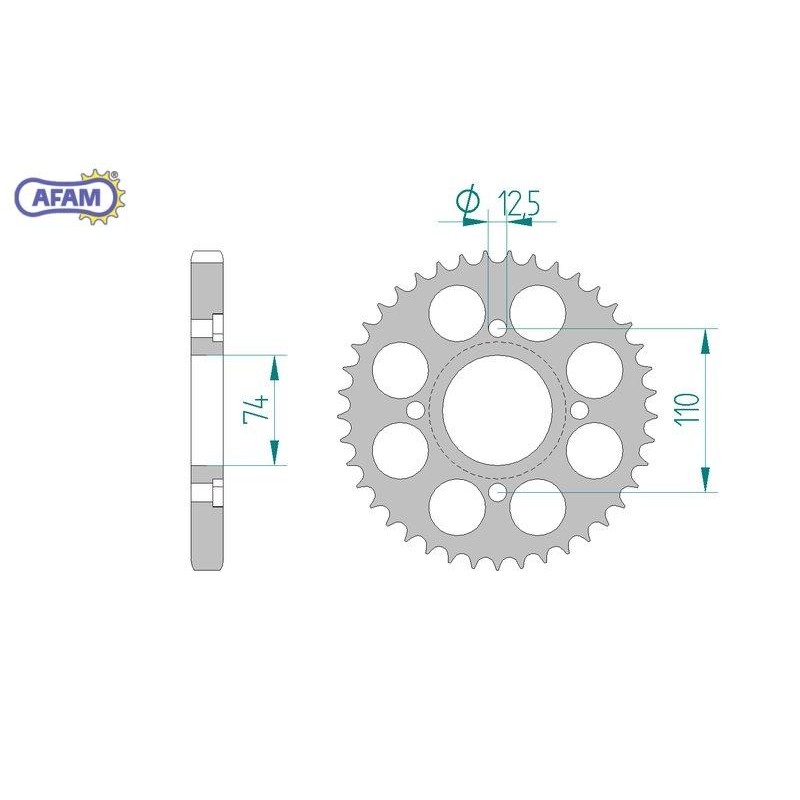 AFAM Zębatka tylna stalowa do łańcucha 530 kod 12401-43
