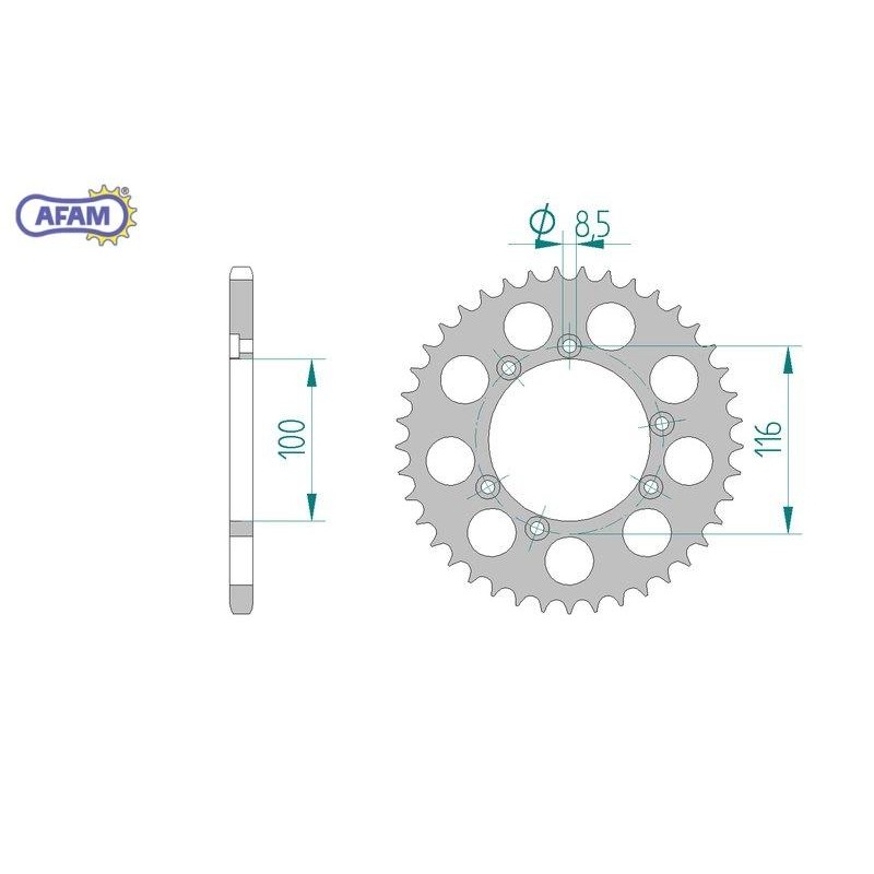 AFAM Zębatka tylna aluminiowa do łańcucha 520 kod 93303-40