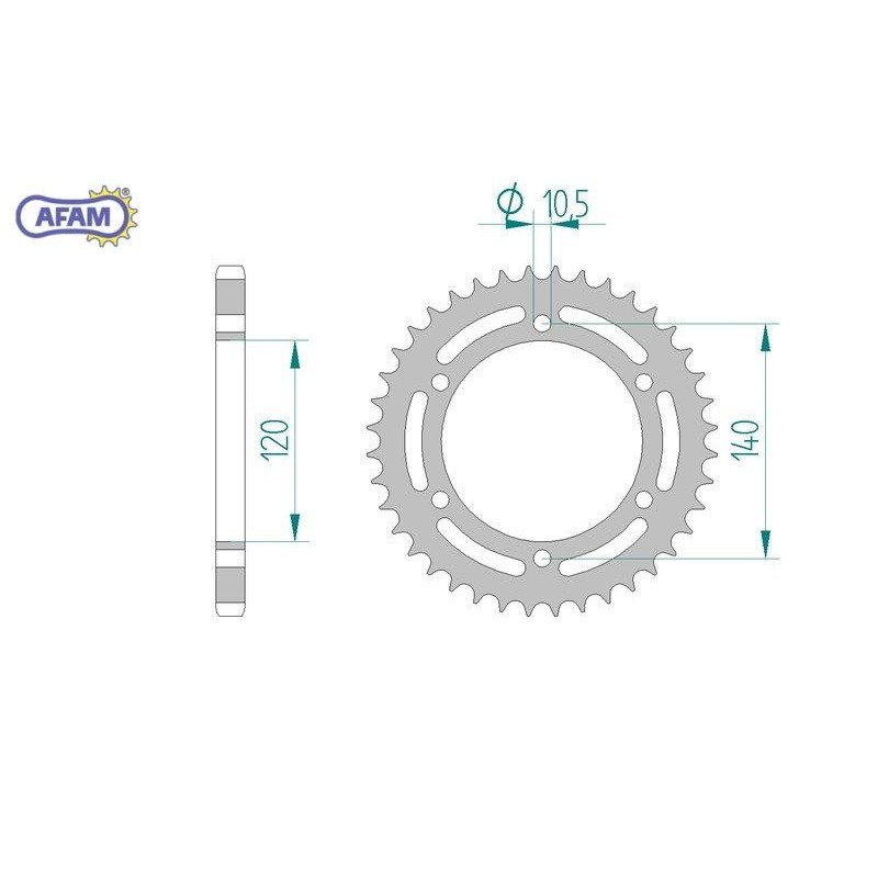 AFAM Zębatka tylna stalowa do łańcucha 525 kod 16605-39