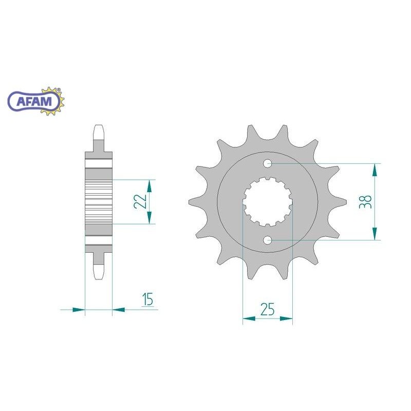 AFAM Zębatka przednia do łańcucha 520 kod 52607-15